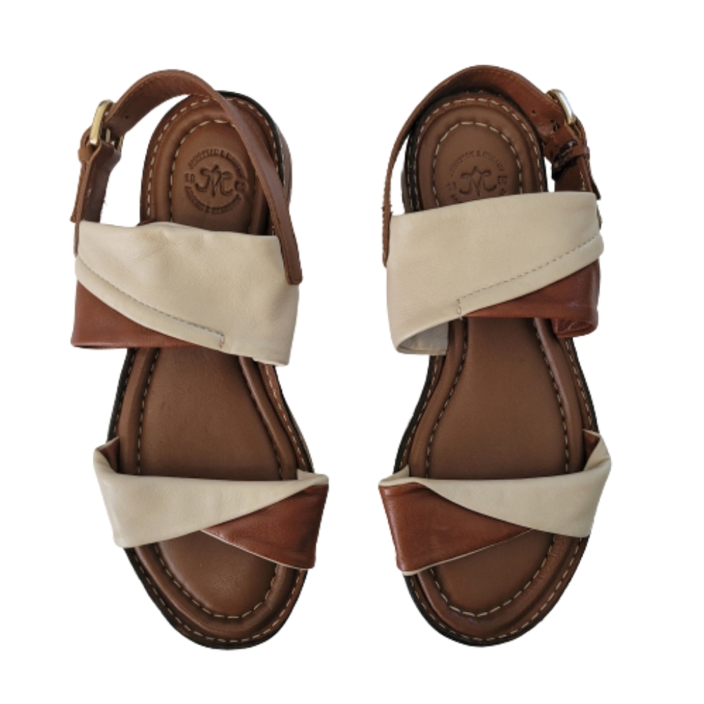 Johnston & Murphy Brown/Tan Twisted Leather Sandal